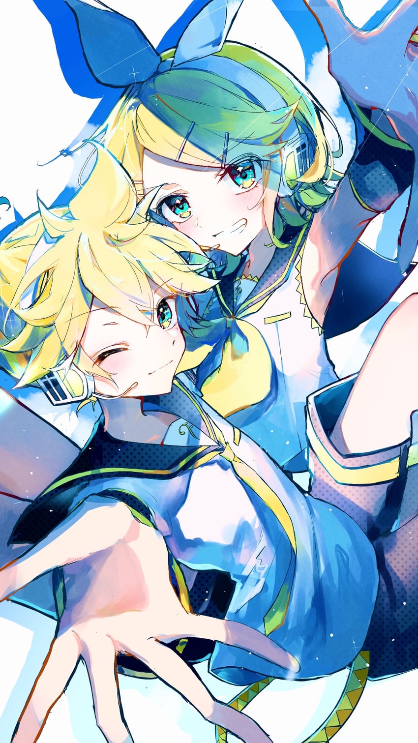 kagamine rin and kagamine len (vocaloid) drawn by oda_kogane
