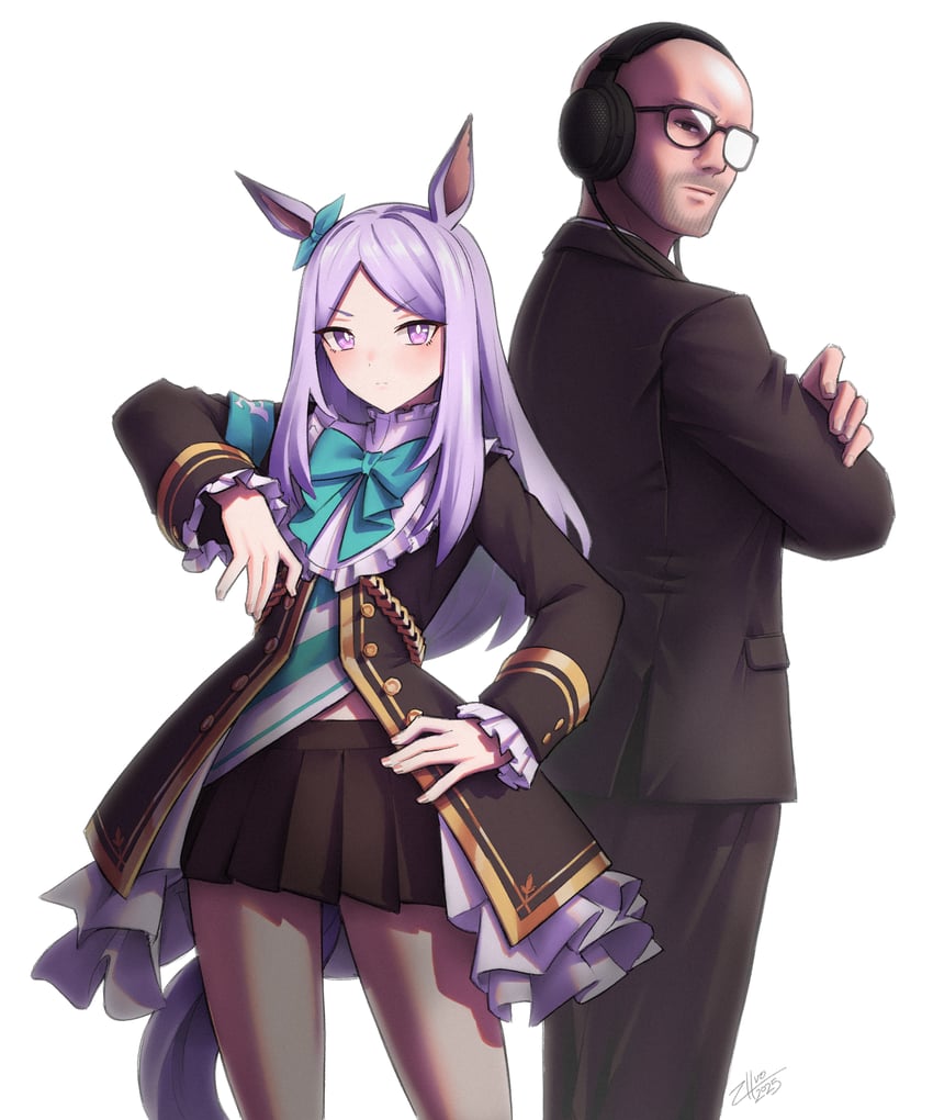 mejiro mcqueen and northernlion (umamusume and 1 more) drawn by zhvo