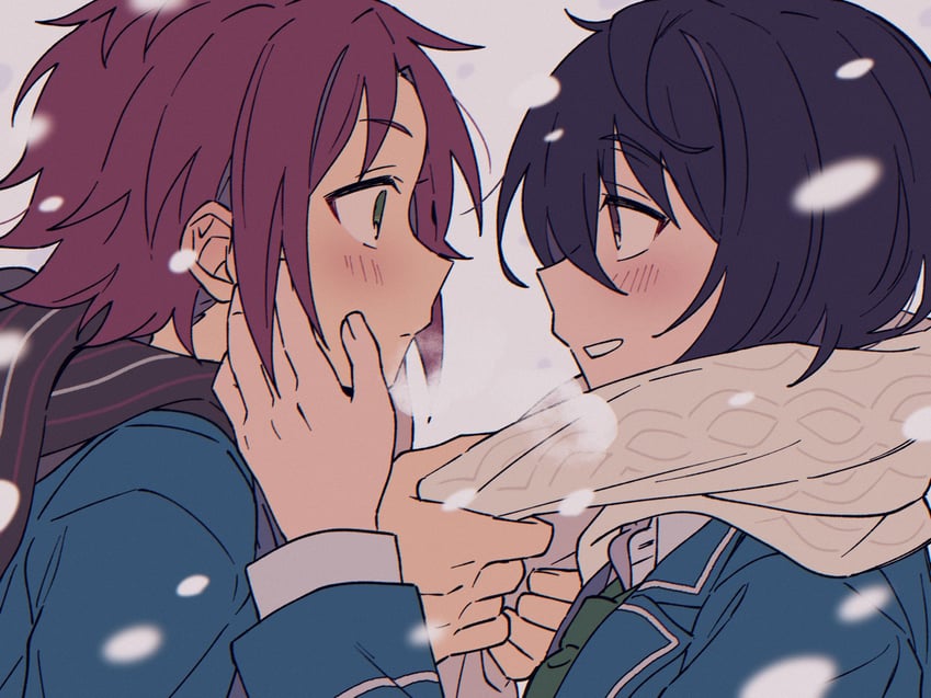 sakuma ritsu and isara mao (ensemble stars!) drawn by niyororinpayamaru