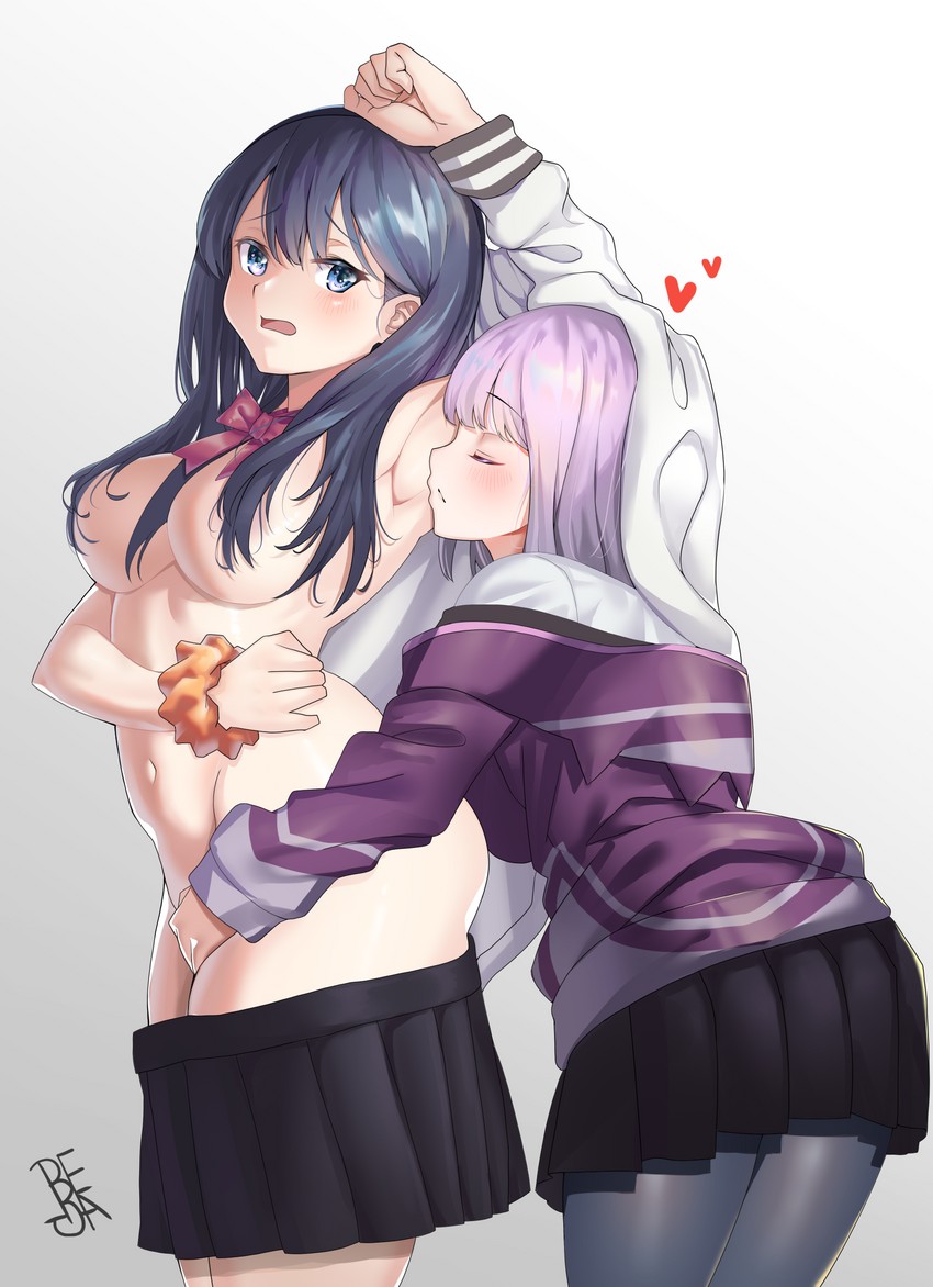 takarada rikka and shinjou akane (gridman universe and 1 more) drawn by b:ga