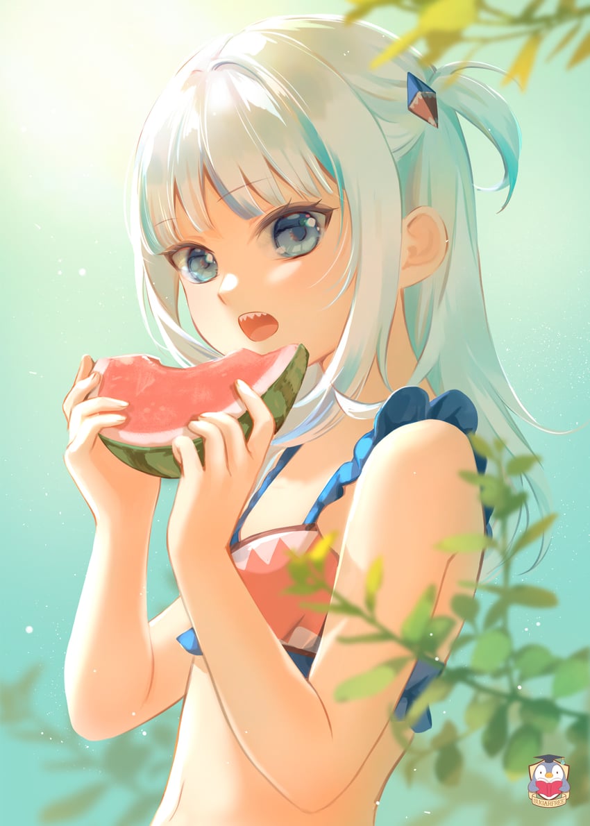 gawr gura (hololive and 1 more) drawn by kamui_(kamuikaoru)