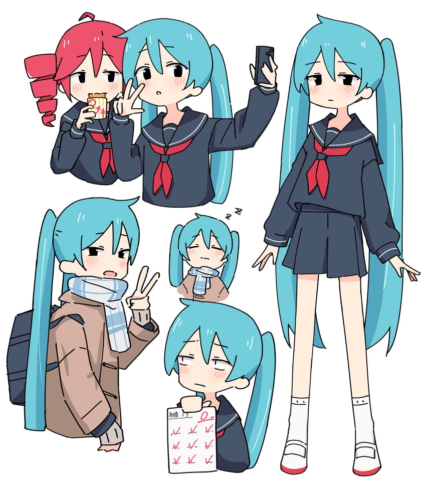 hatsune miku and kasane teto (vocaloid and 1 more) drawn by auhuheben17