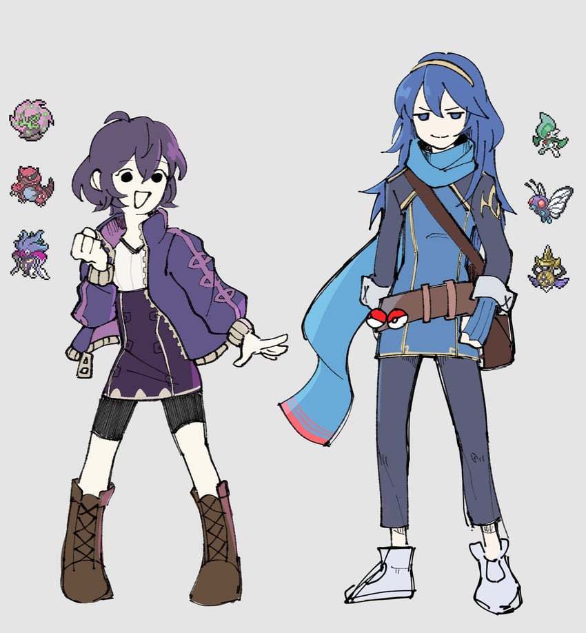 lucina, gallade, female morgan, aegislash, beautifly, and 3 more (pokemon and 2 more) drawn by byuuli