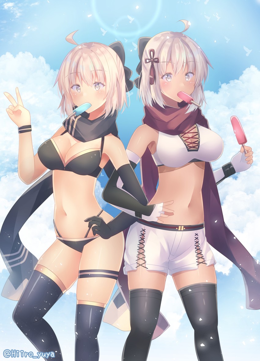 okita souji, okita j. souji, and okita souji alter (fate and 2 more) drawn by hiiro_yuya