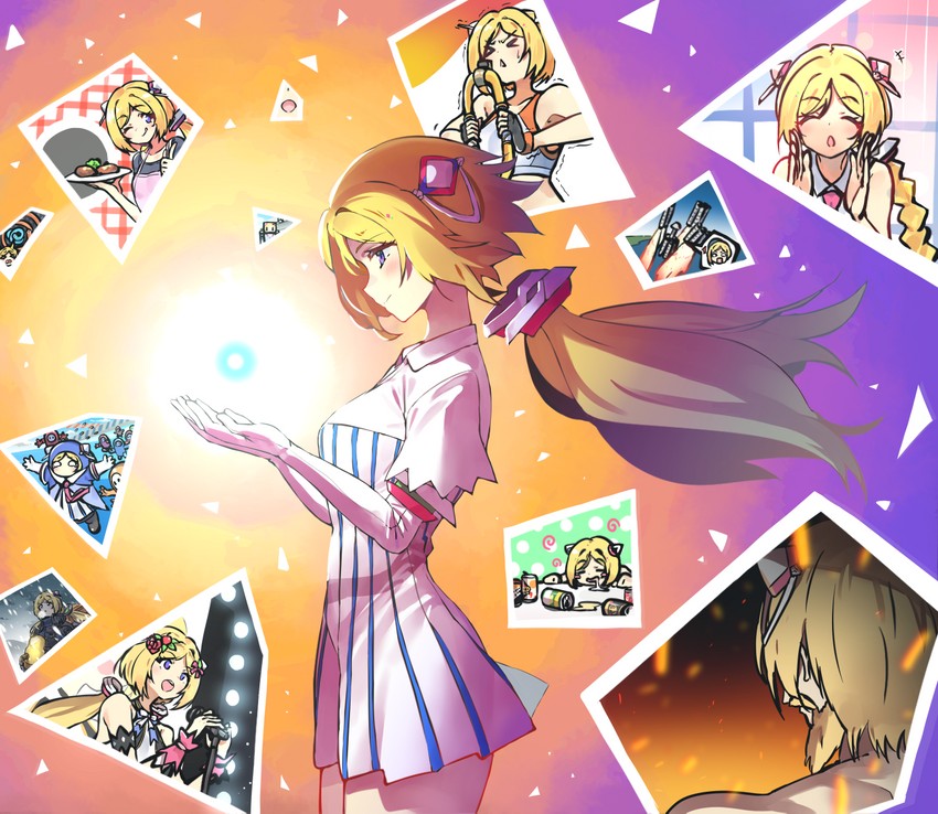 aki rosenthal, fall guy, sam porter bridges, ring fit trainee, ring, and 2 more (hololive and 7 more) drawn by twin_(tt_lsh)