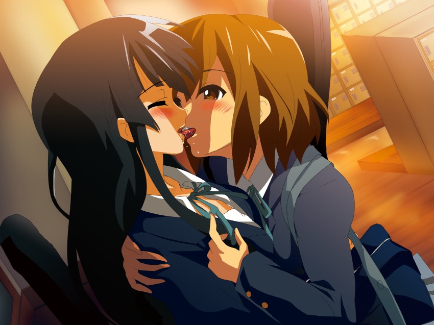 akiyama mio and hirasawa yui (k-on!) drawn by oyu_no_kaori
