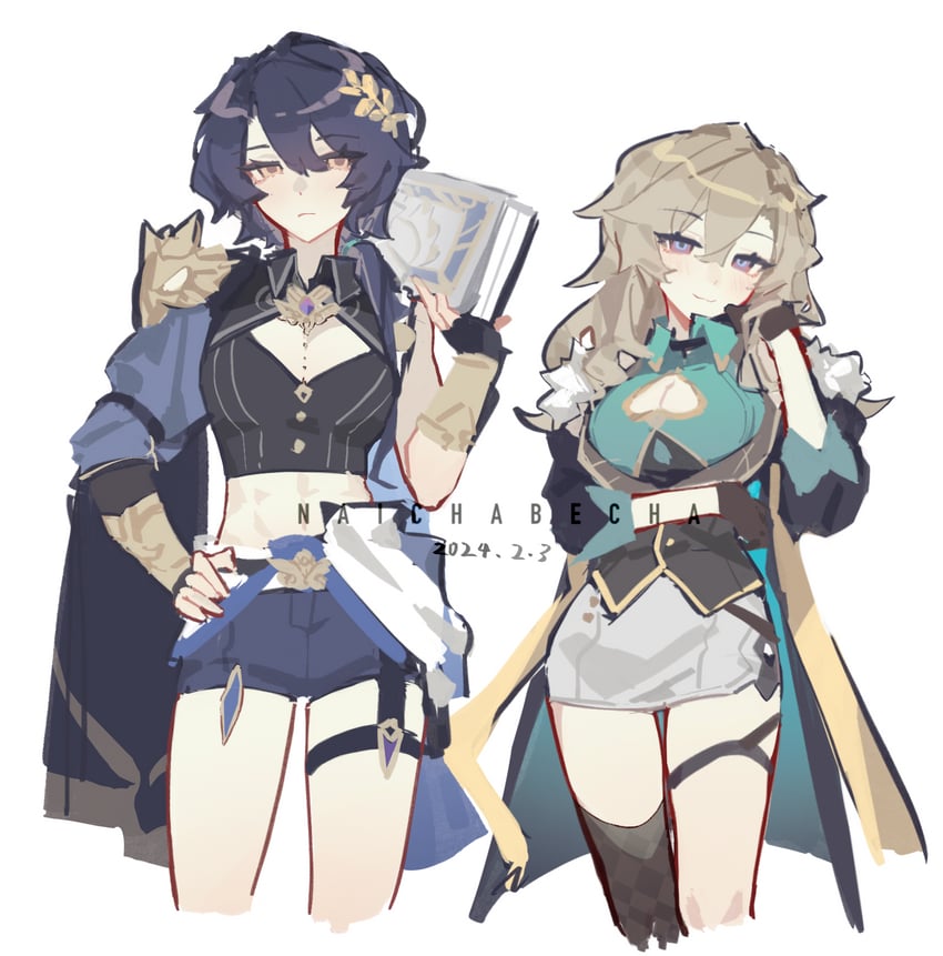 aventurine and dr. ratio (honkai and 1 more) drawn by naichabencha
