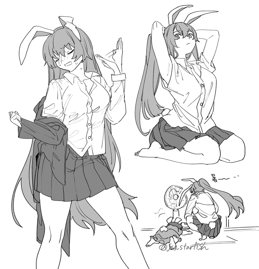 reisen udongein inaba and inaba tewi (touhou) drawn by mero_(starfish_jcs)