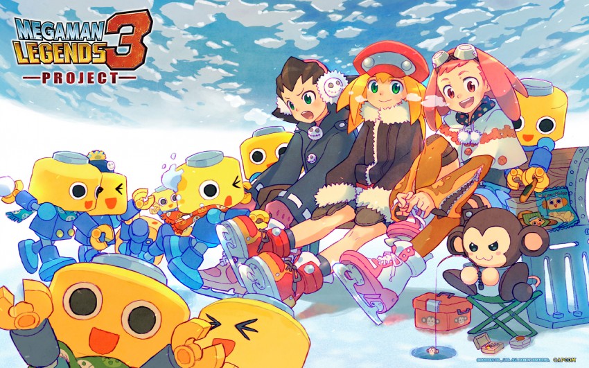tron bonne, roll caskett, servbot, data, and aero (mega man and 2 more)