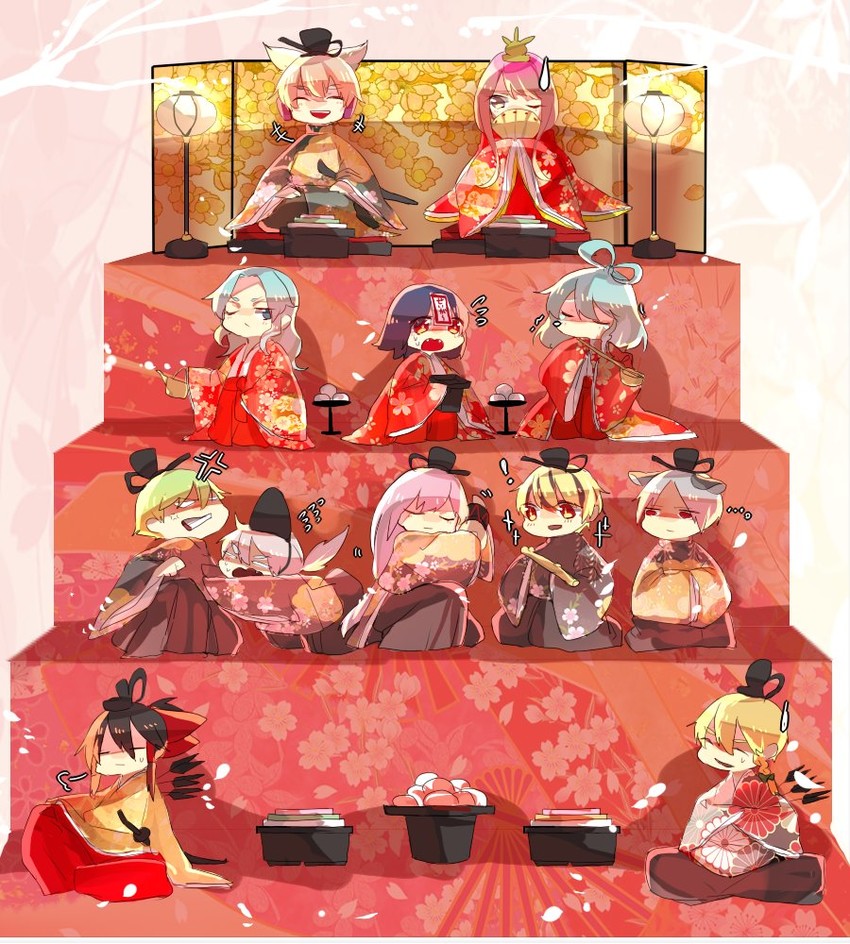 hakurei reimu, kirisame marisa, nazrin, hijiri byakuren, toyosatomimi no miko, and 7 more (touhou) drawn by fuuga_(perv_rsity)