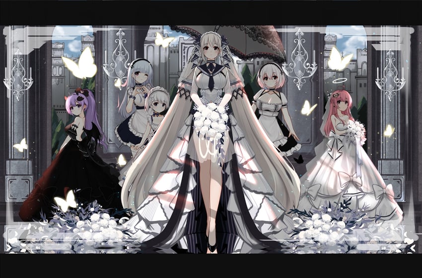 formidable, sirius, unicorn, dido, perseus, and 1 more (azur lane) drawn by wulala