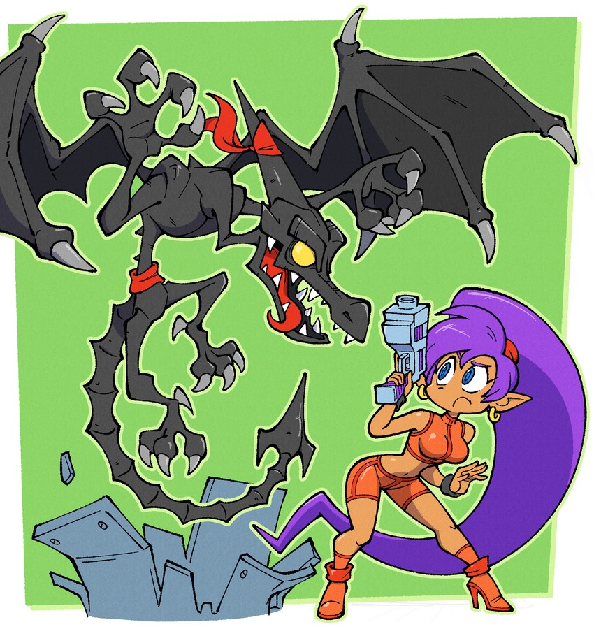 samus aran, shantae, ridley, and tinkerbat (super smash bros. and 2 more) drawn by shenanimation