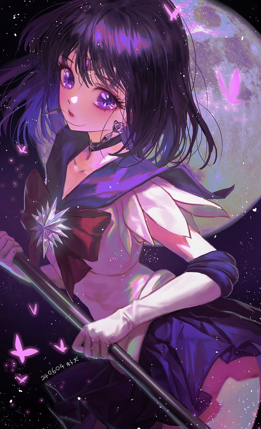 tomoe hotaru and sailor saturn (bishoujo senshi sailor moon) drawn by bakgae