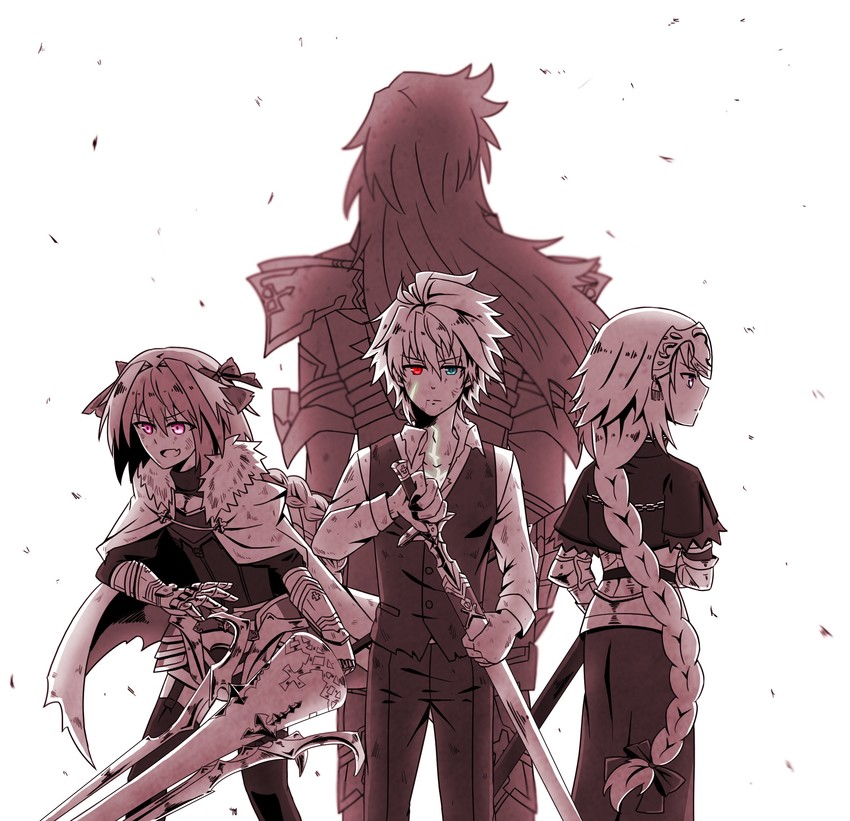 jeanne d'arc, astolfo, sieg, and siegfried (fate and 1 more) drawn by fokwolf