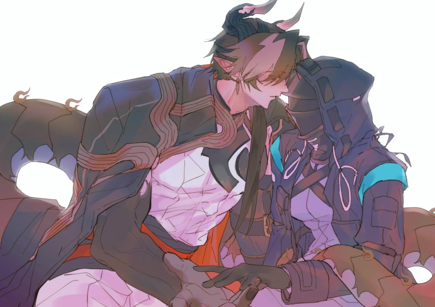doctor, chongyue, and female doctor (arknights) drawn by walhee221