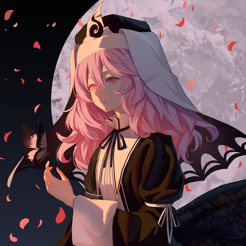 saigyouji yuyuko (touhou and 1 more) drawn by iranon_(new_iranon)