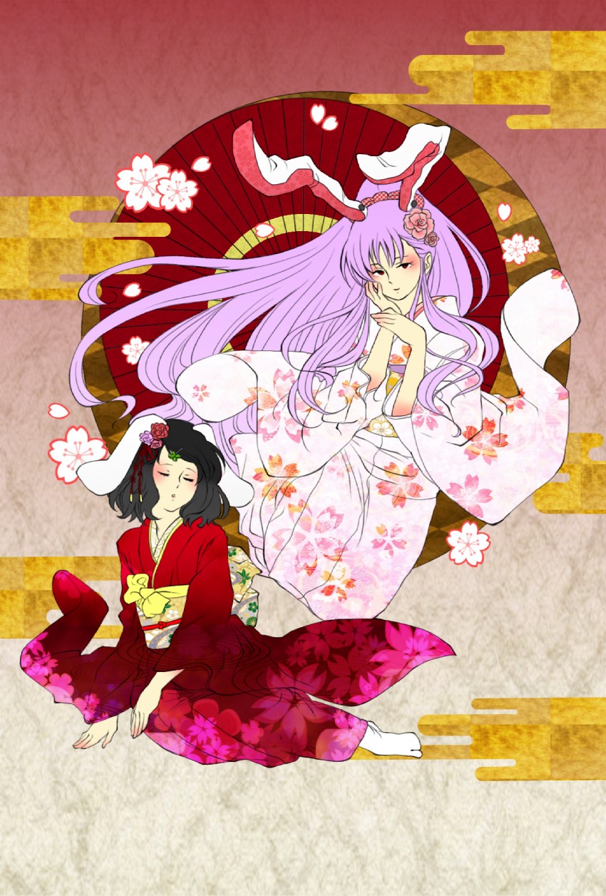 reisen udongein inaba and inaba tewi (touhou) drawn by chorobi