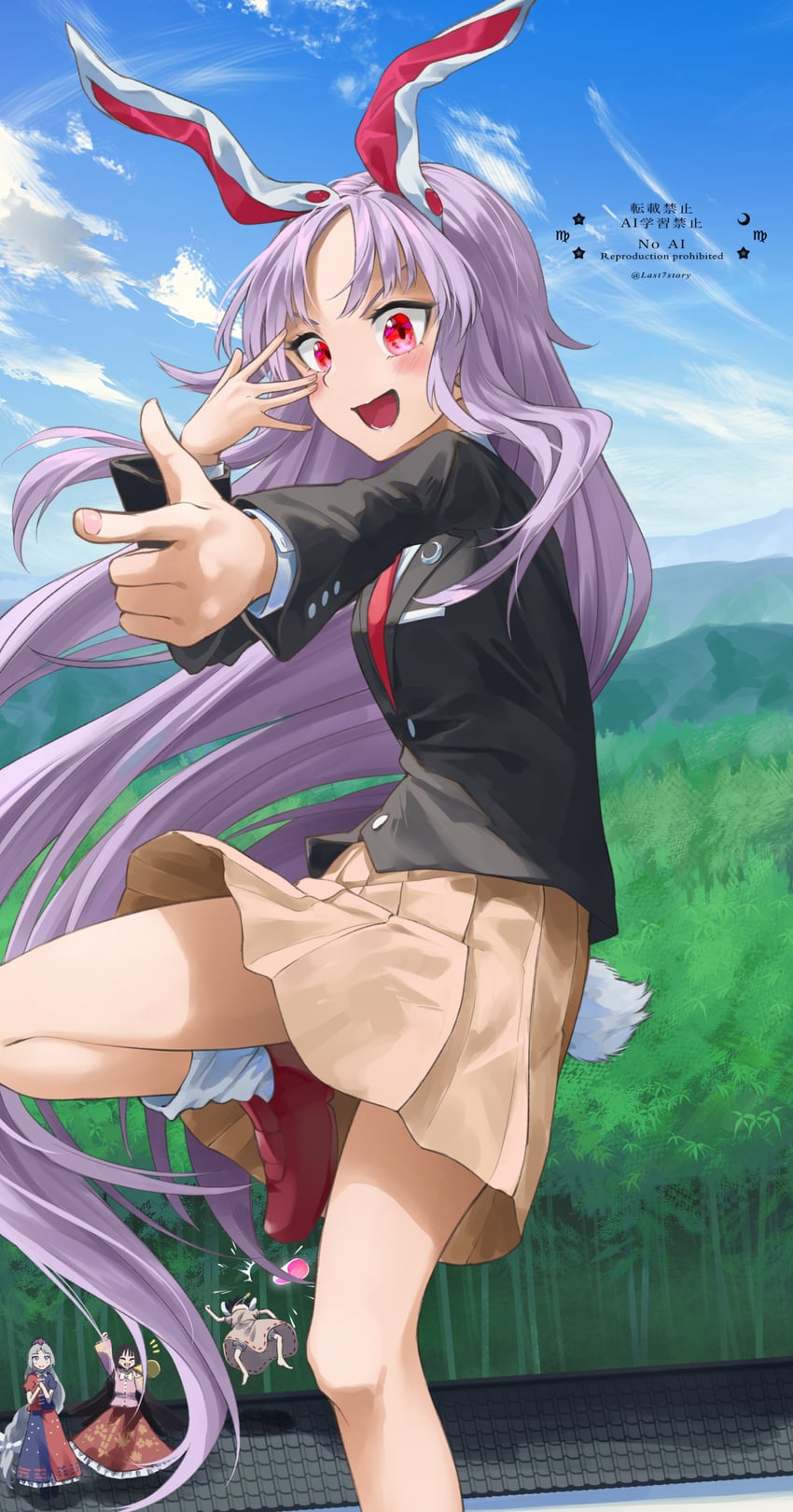 reisen udongein inaba, houraisan kaguya, inaba tewi, and yagokoro eirin (touhou and 1 more) drawn by otomeza_ryuseigun