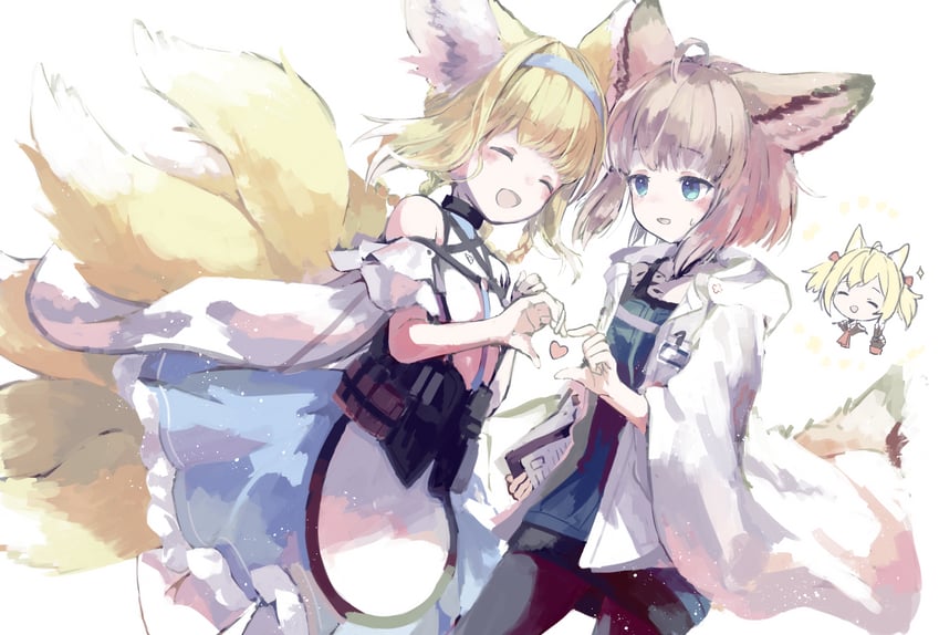 suzuran, sussurro, and sora (arknights) drawn by suzuiro_(chocolatte)