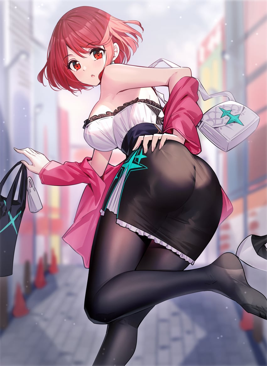pyra (xenoblade chronicles and 1 more) drawn by ririko_(zhuoyandesailaer)