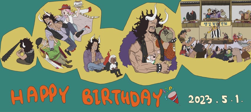 yamato, kaidou, edward newgate, king, charlotte linlin, and 5 more (one piece) drawn by solbangul00