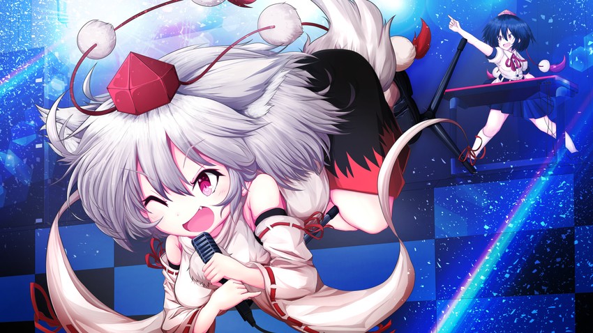 shameimaru aya and inubashiri momiji (touhou) drawn by pochi_tarou