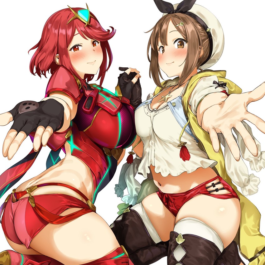 pyra and reisalin stout (xenoblade chronicles and 4 more) drawn by pija_(pianiishimo)