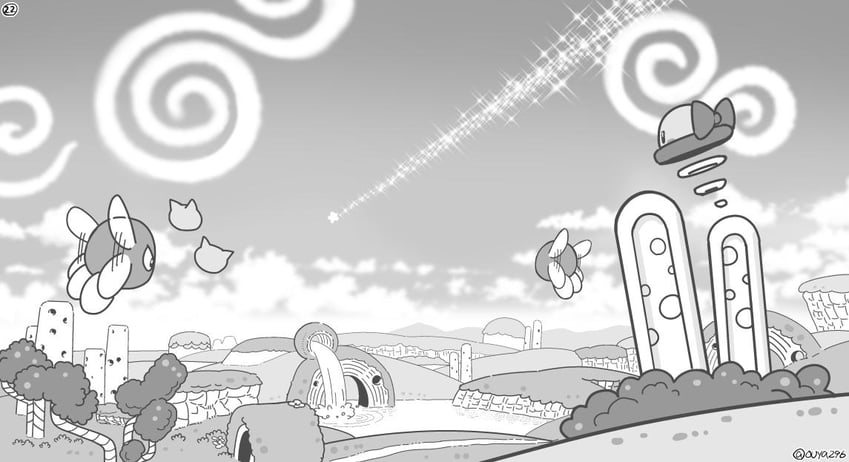 scarfy, bronto burt, and bouncy (kirby) drawn by ouya_(maboroshimori)