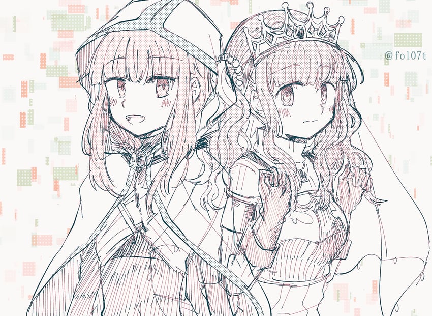 tamaki iroha and futaba sana (mahou shoujo madoka magica and 1 more) drawn by totte