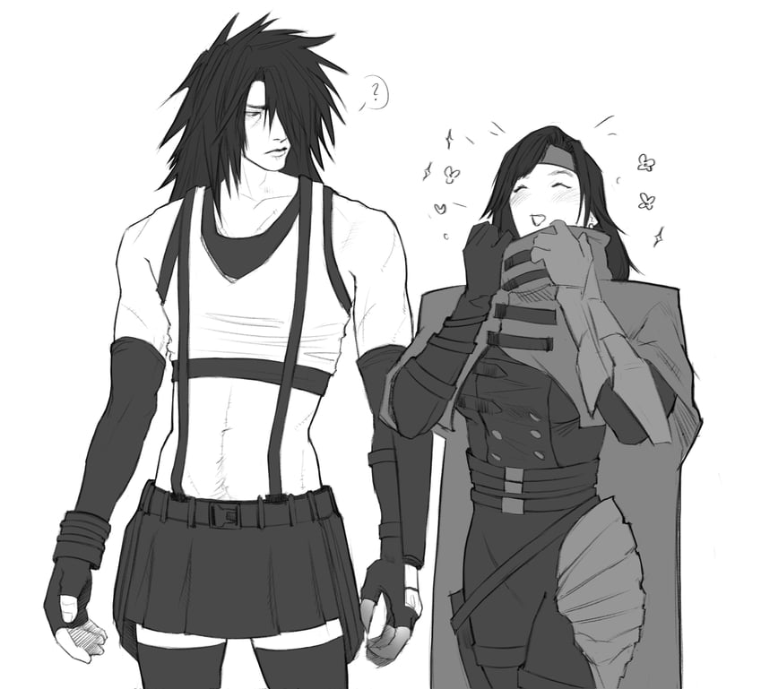 tifa lockhart and vincent valentine (final fantasy and 3 more) drawn by raisinbunn