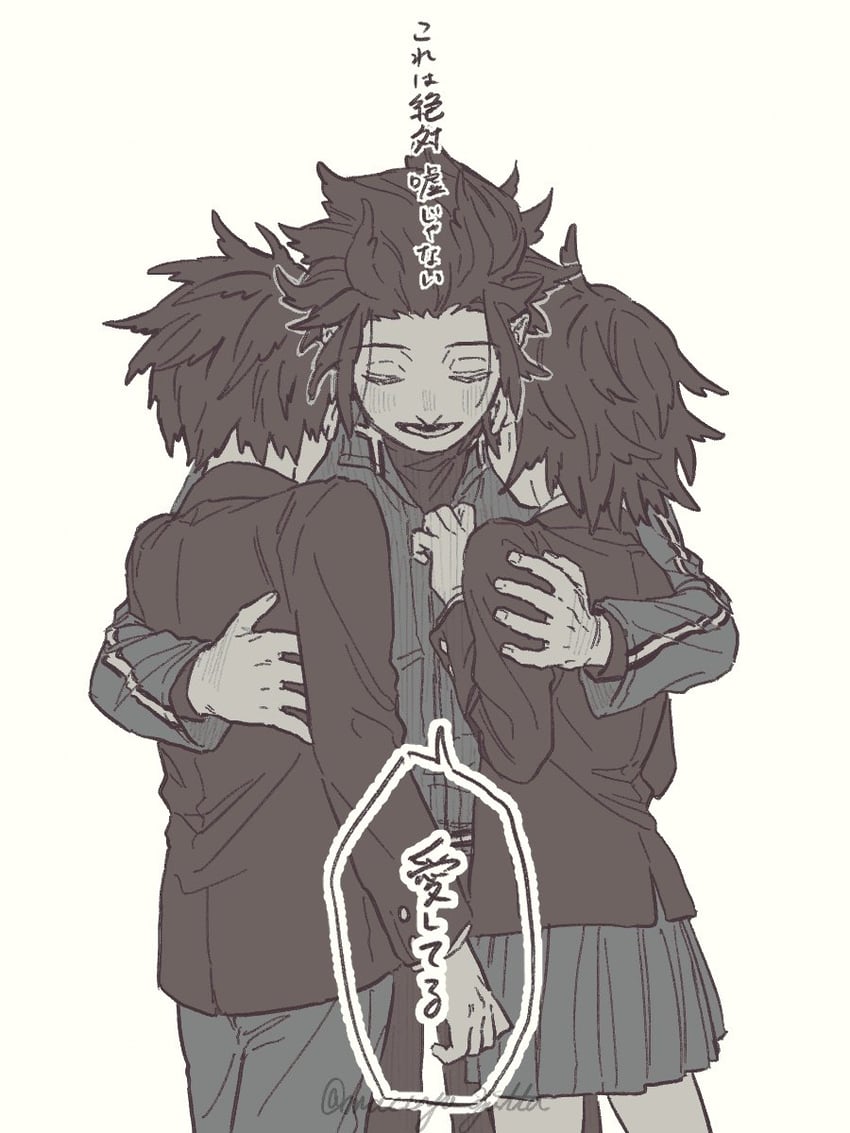 arashiyama jun, arashiyama saho, and arashiyama fuku (world trigger) drawn by maccya_zatta