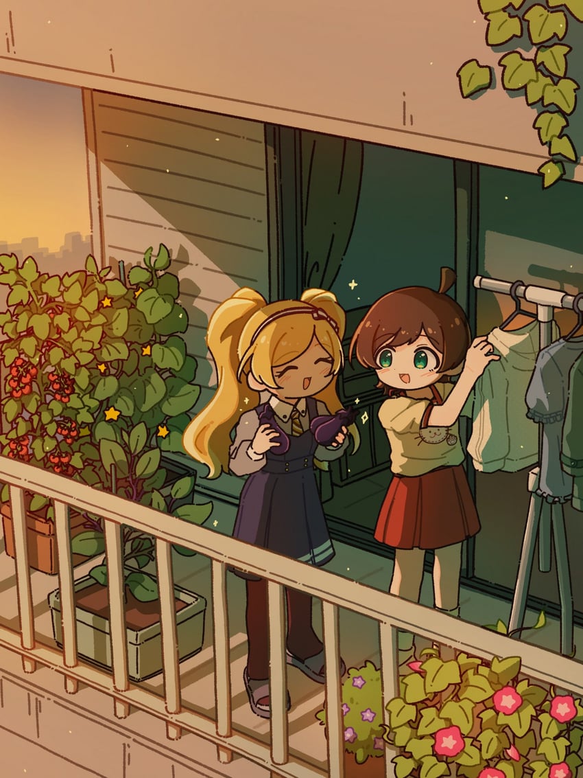 emily stewart and kinoshita hinata (idolmaster and 2 more) drawn by mingu
