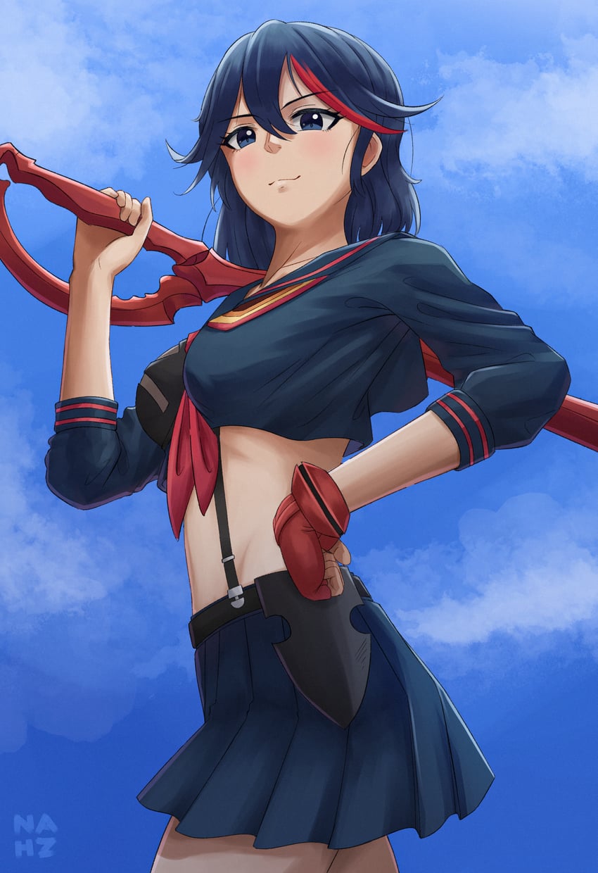 matoi ryuuko and senketsu (kill la kill) drawn by nahz