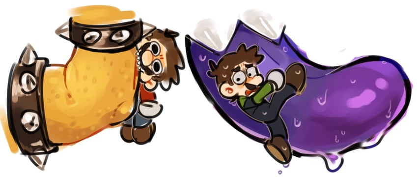 mario, luigi, bowser, and king boo (mario) drawn by mimimi_(mimimim9999)