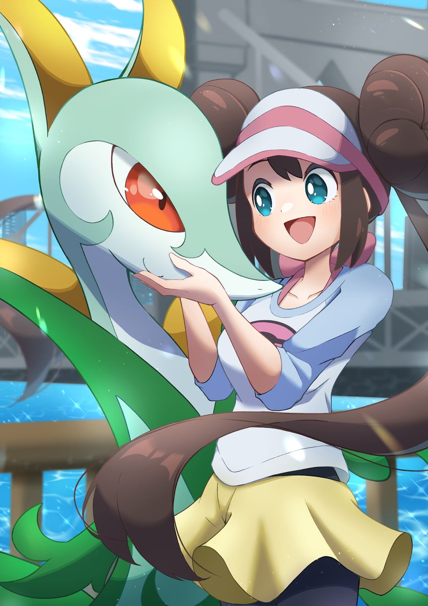 rosa and serperior (pokemon and 1 more) drawn by refisa