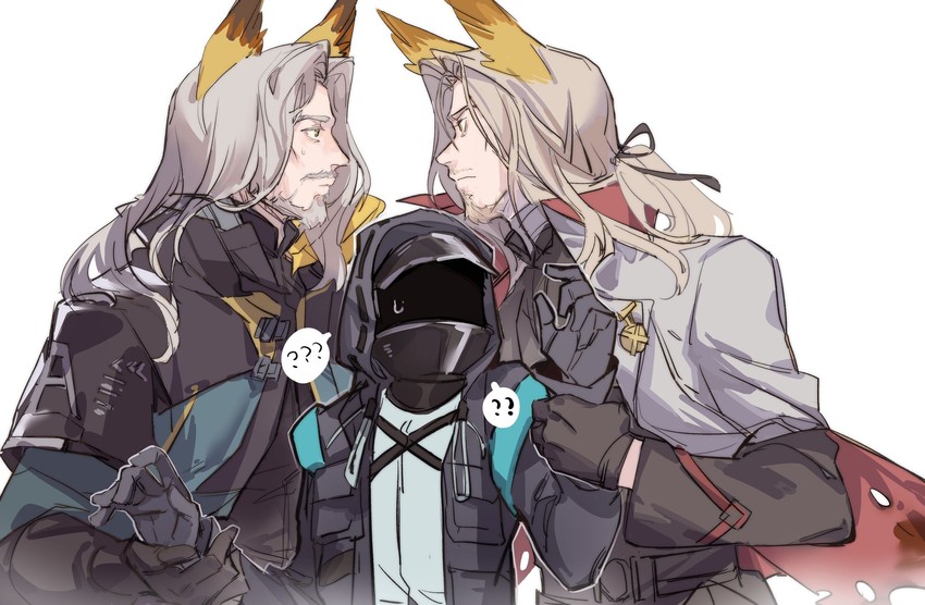 doctor and hellagur (arknights) drawn by sora_(sora1019)