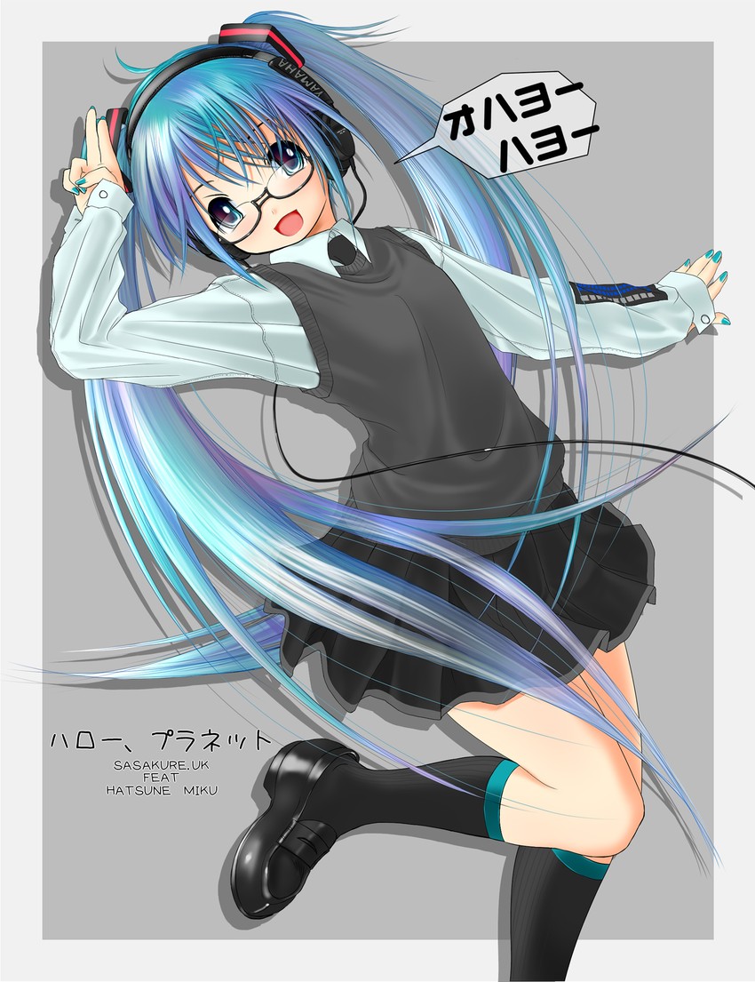 hatsune miku (vocaloid and 1 more) drawn by retsumaru