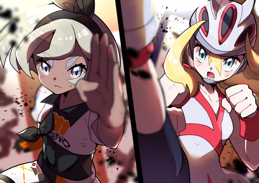bea and korrina (pokemon and 2 more) drawn by pon_yui