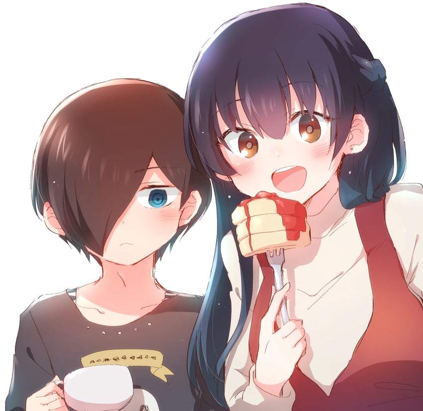 yamada anna and ichikawa kyoutarou (boku no kokoro no yabai yatsu) drawn by nyaa_(nnekoron)