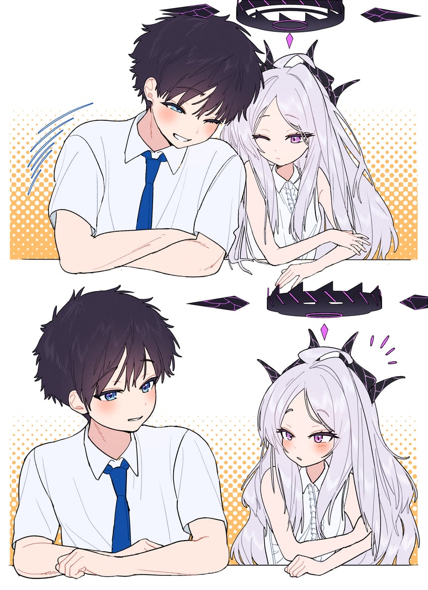 sensei and hina (blue archive) drawn by je_o_mo