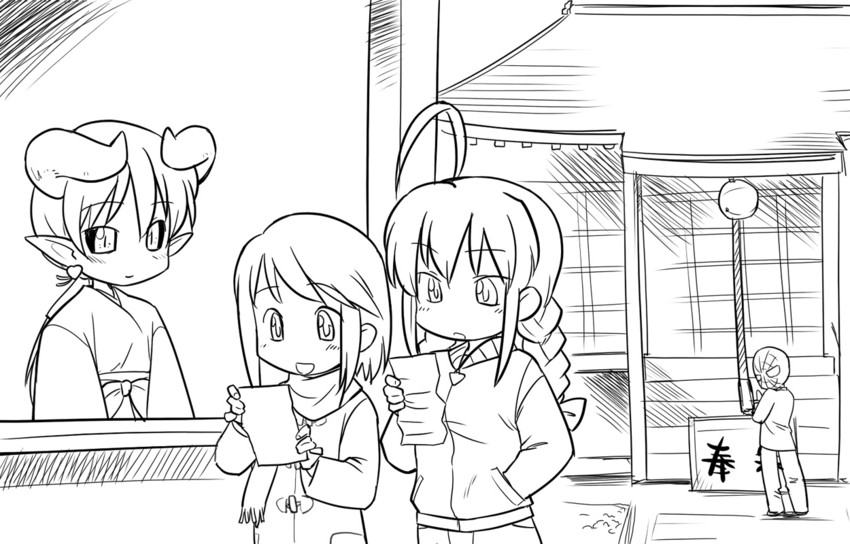 spider-man, astaroth, we-tan, and yamada-san (marvel and 3 more) drawn by hinemosu_notari