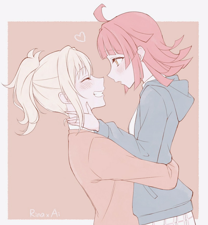 tennoji rina and miyashita ai (love live! and 1 more) drawn by aaru_(youmorigu)