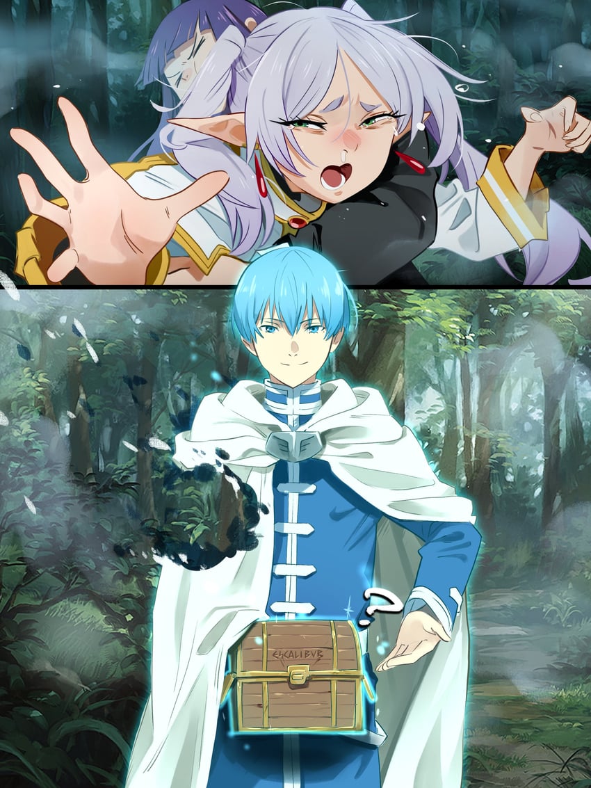 frieren, fern, himmel, and einsam (sousou no frieren) drawn by khyle.