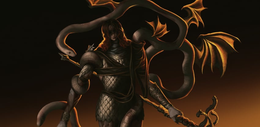 messmer the impaler and base serpent messmer (elden ring and 1 more) drawn by x37tc
