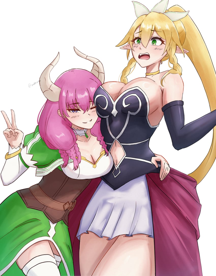leafa, aura, and taketatsu ayana (sousou no frieren and 1 more) drawn by and0ando