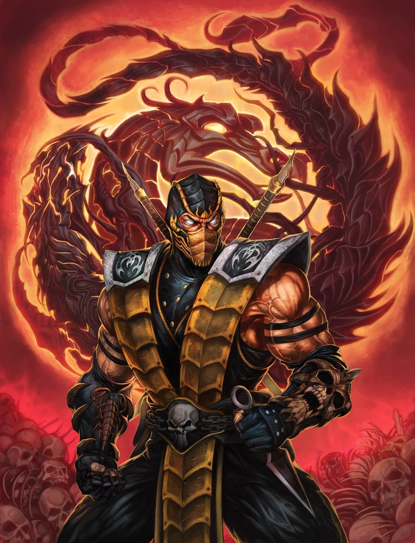 scorpion and hanzo hasashi (mortal kombat and 1 more) drawn by heewon_lee