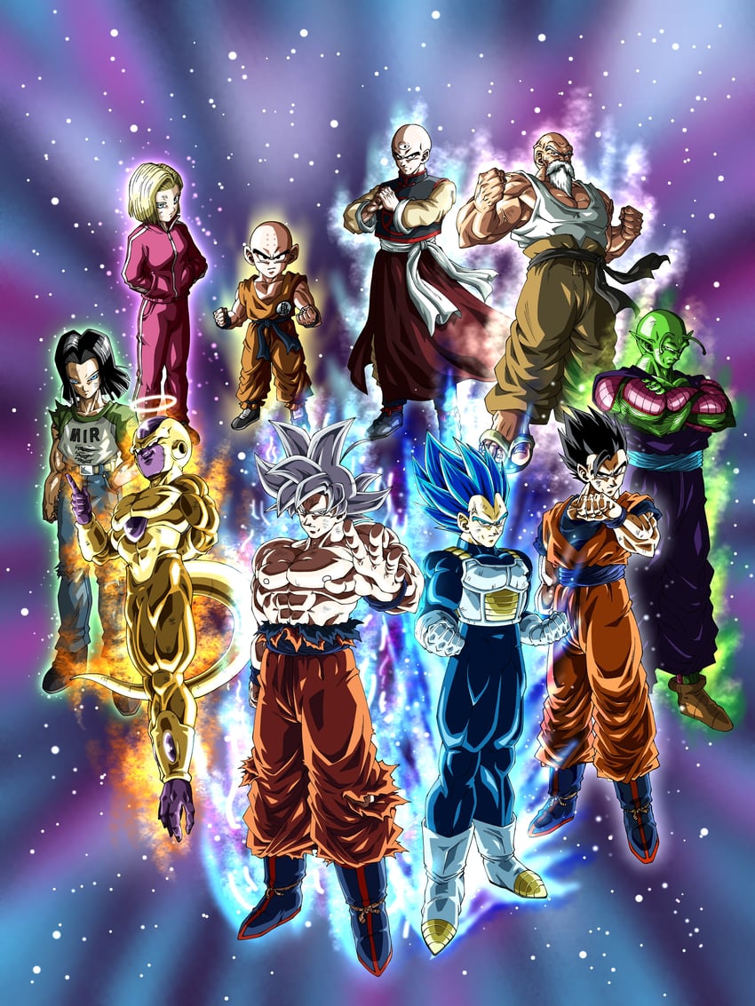 son goku, vegeta, android 18, son gohan, piccolo, and 6 more (dragon ball and 1 more) drawn by wai_(y48754085)