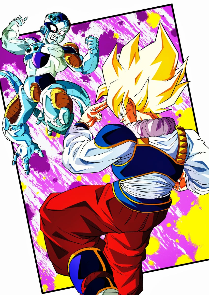son goku, frieza, and mecha frieza (dragon ball and 1 more) drawn by oharu2000