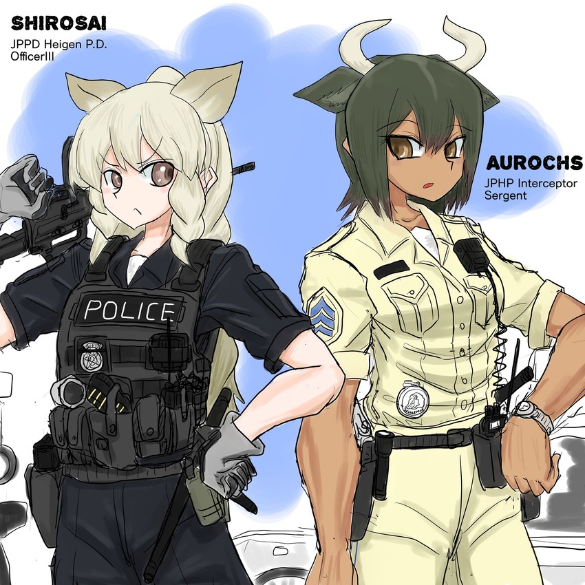 aurochs and white rhinoceros (kemono friends) drawn by shinkaisoku