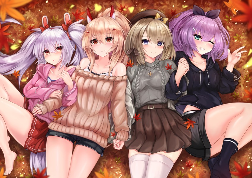 ayanami, laffey, javelin, and z23 (azur lane) drawn by ryara